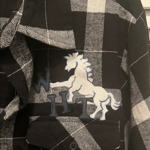 # 0778 + Black and White Plaid Shirt with WHT Patch - Picture 3 of 8